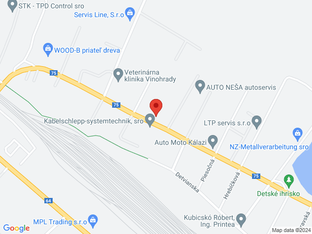 Google map: Považská 18, Nové Zámky